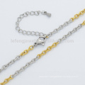 3mm 18"+2" new 316l stainless steel long chain locket pendant necklace, silver and gold chunky rolo chain jewelry design